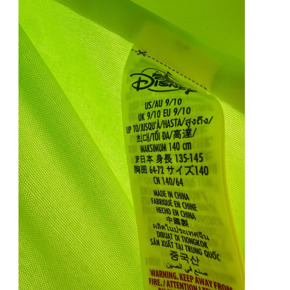 Disney Princess Tiana Costume Dress Kids Size 9/10 Lime Green Gold Sequins - Picture 3 of 14